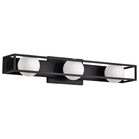 Nuvo Jenkins, 24 Inch 3 Light LED Vanity, Matte Black with Frosted Glass 62/2243